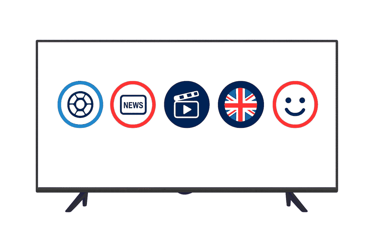 IPTV subscription banner with modern interface and streaming icons in light theme