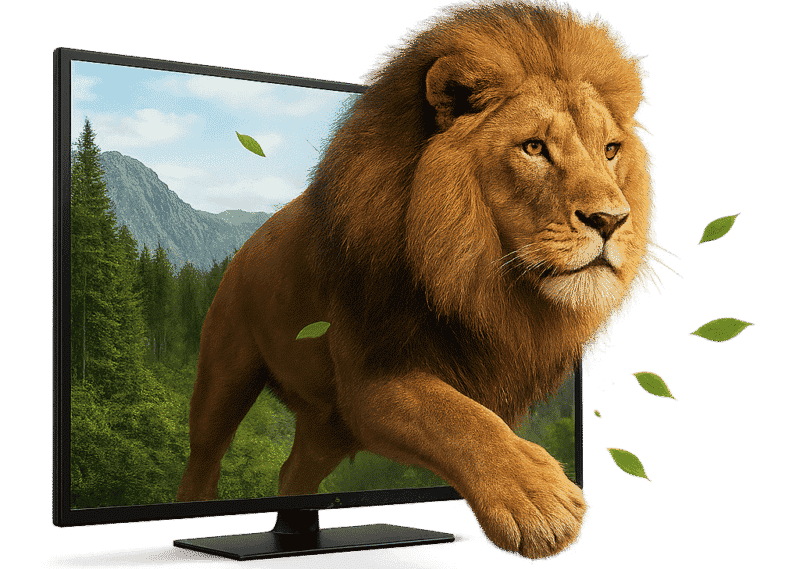 High-resolution IPTV service hero image showing abstract channels grid