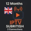 iptv subscription 12 months 2 connections